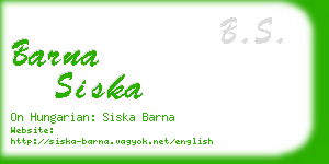 barna siska business card